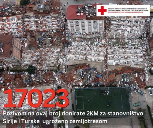 Pozivom na broj 17023 pomažete stradalima u Turskoj i Siriji